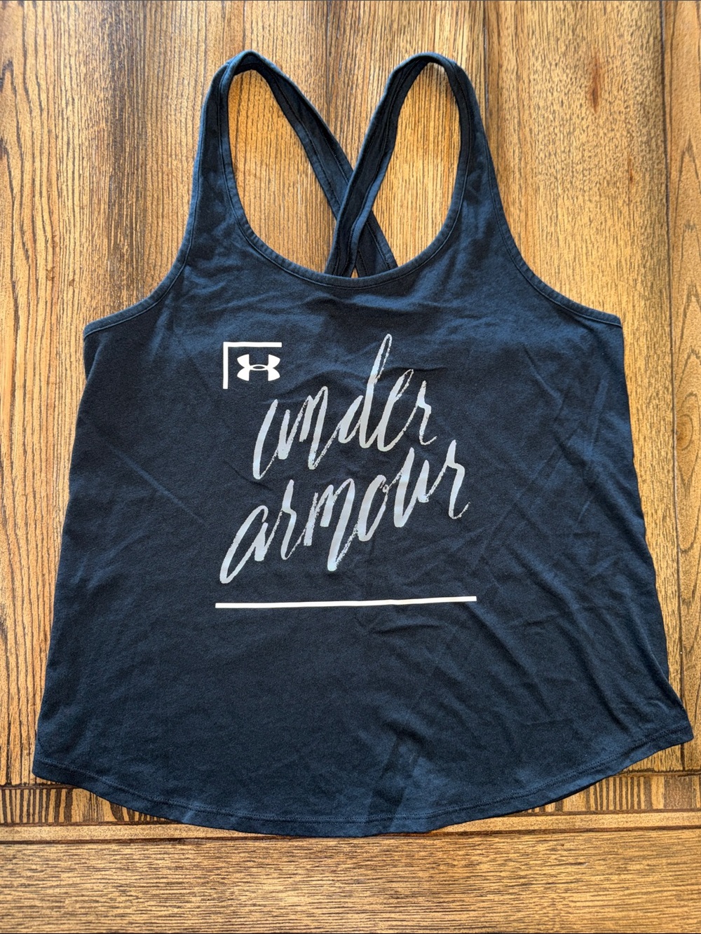 Under Armour Black Women's Crossback Tank with Script Logo